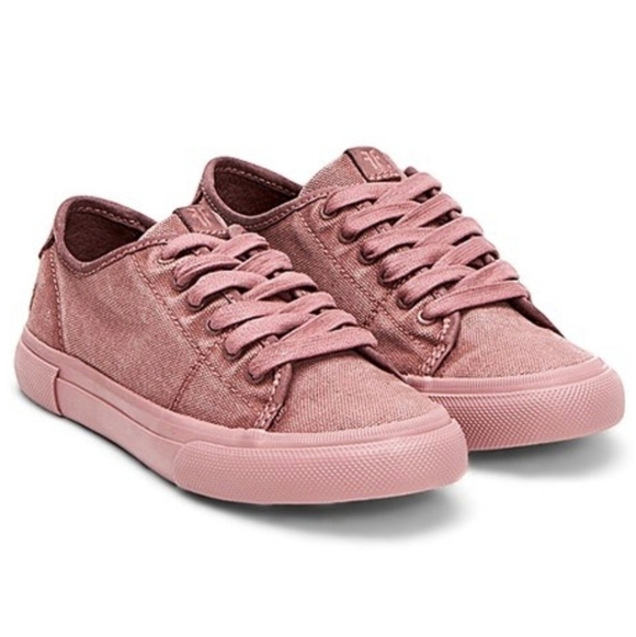 Frye Womens Pink Gia Canvas Lace Up Sneakers shoes sz 9M